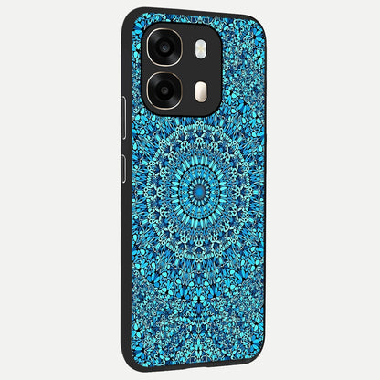  Ocean Bloom Mandala back cover For Oppo A6  slim fit glass case with vibrant aesthetic design