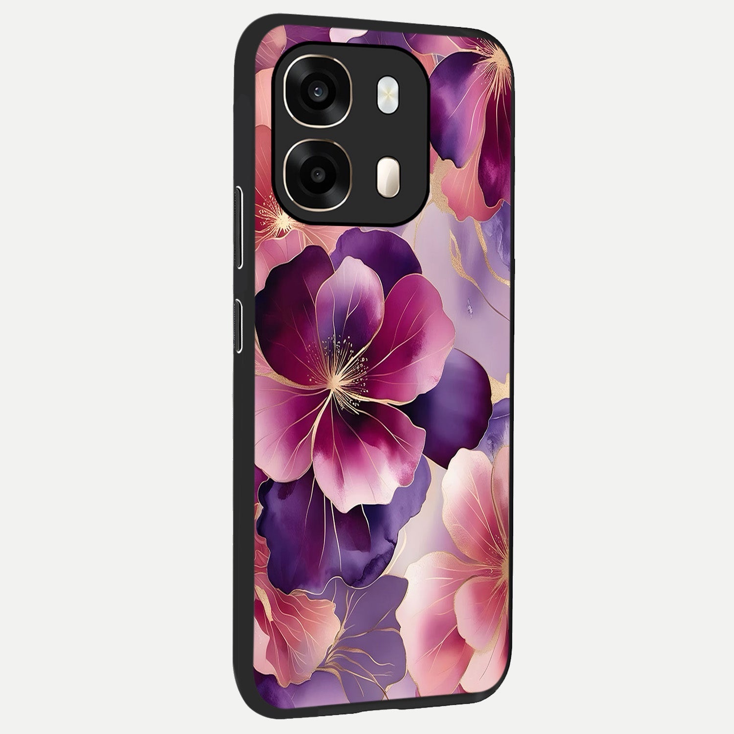  Pink Bouquet Florals back cover For Oppo A6  slim fit glass case with vibrant aesthetic design