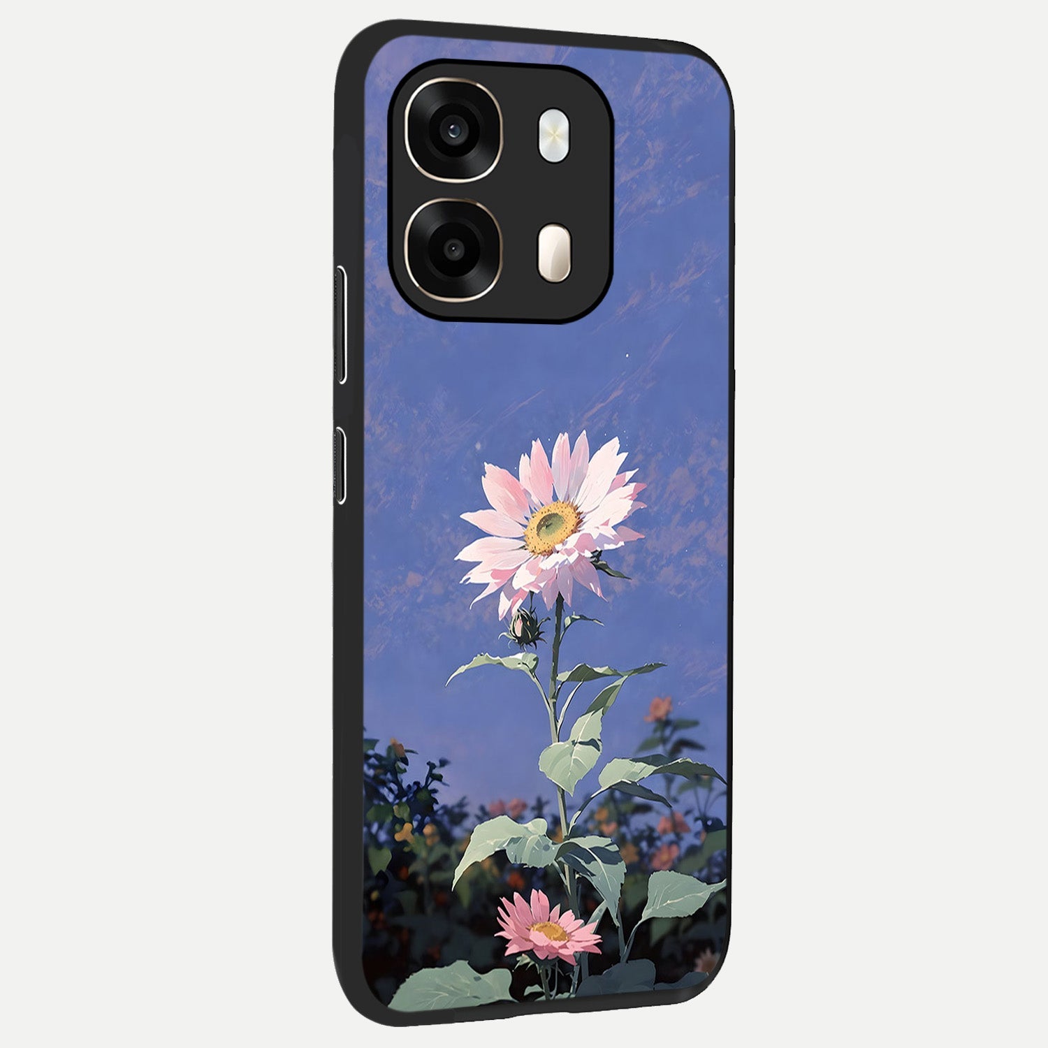  Pink Shells Outline back cover For Oppo A6  slim fit glass case with vibrant aesthetic design