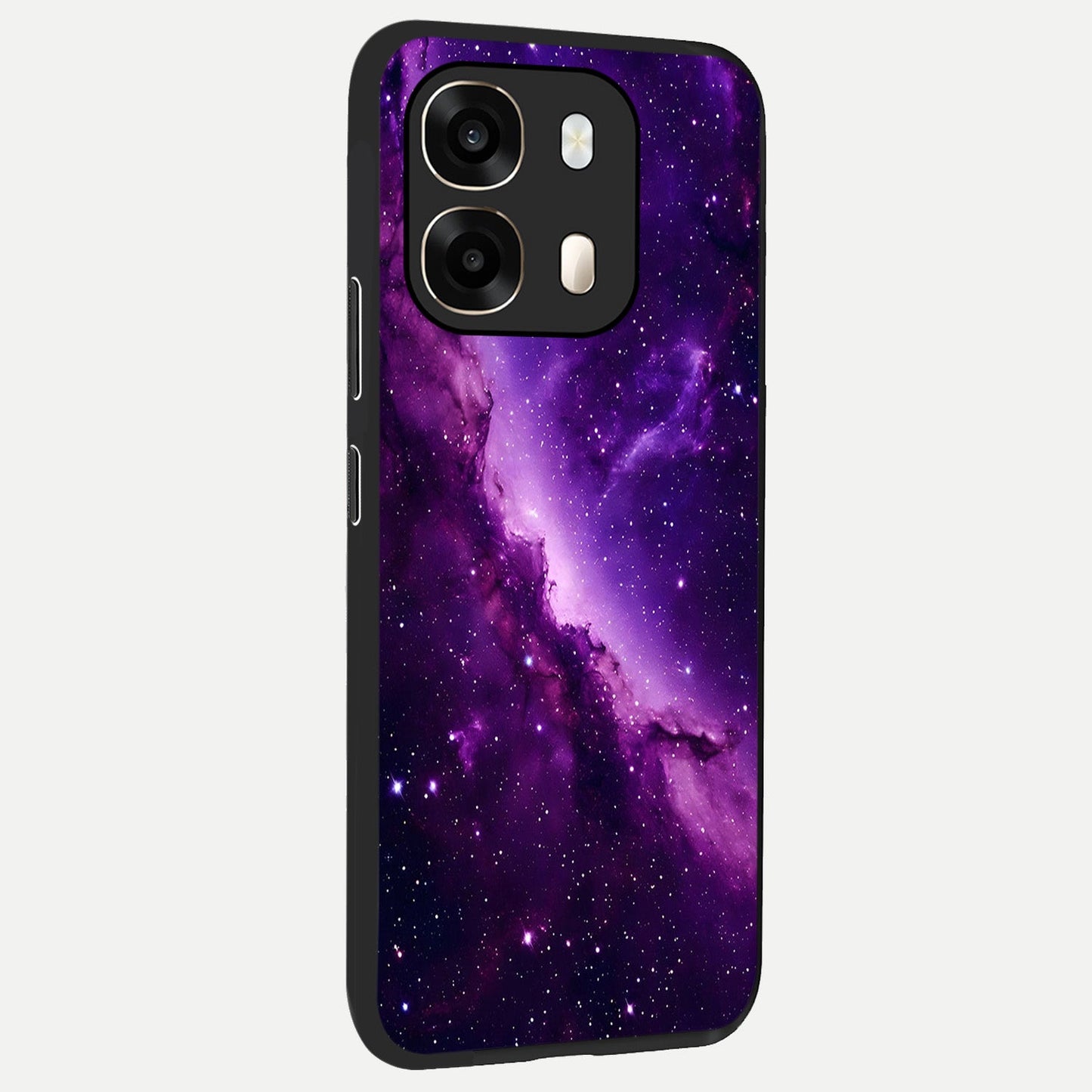  Purple Shade Sky back cover For Oppo A6  slim fit glass case with vibrant aesthetic design