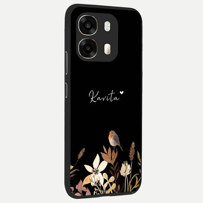  Quiet Garden Tune Custom Name back cover For Oppo A6  slim fit glass case with vibrant aesthetic design