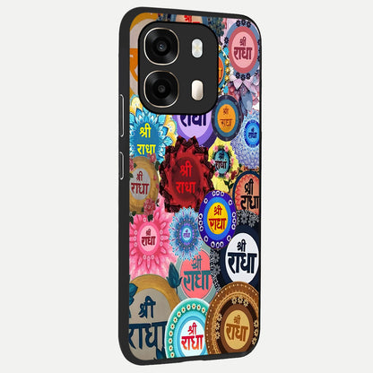  Radha Divine Bloom back cover For Oppo A6  slim fit glass case with vibrant aesthetic design