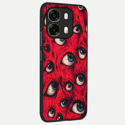  Red Eyes Pattern back cover For Oppo A6  slim fit glass case with vibrant aesthetic design