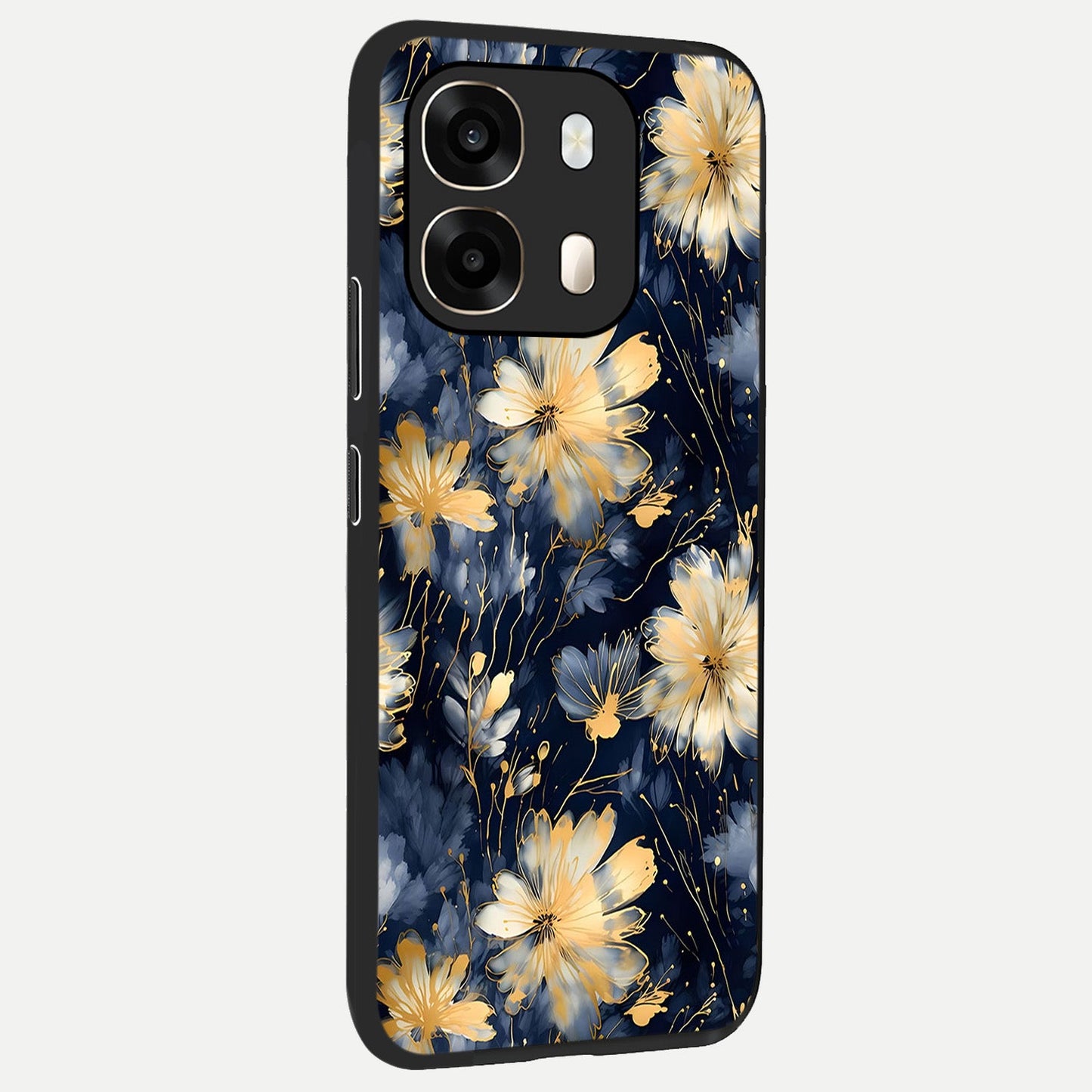  Royal Petal Dream back cover For Oppo A6  slim fit glass case with vibrant aesthetic design
