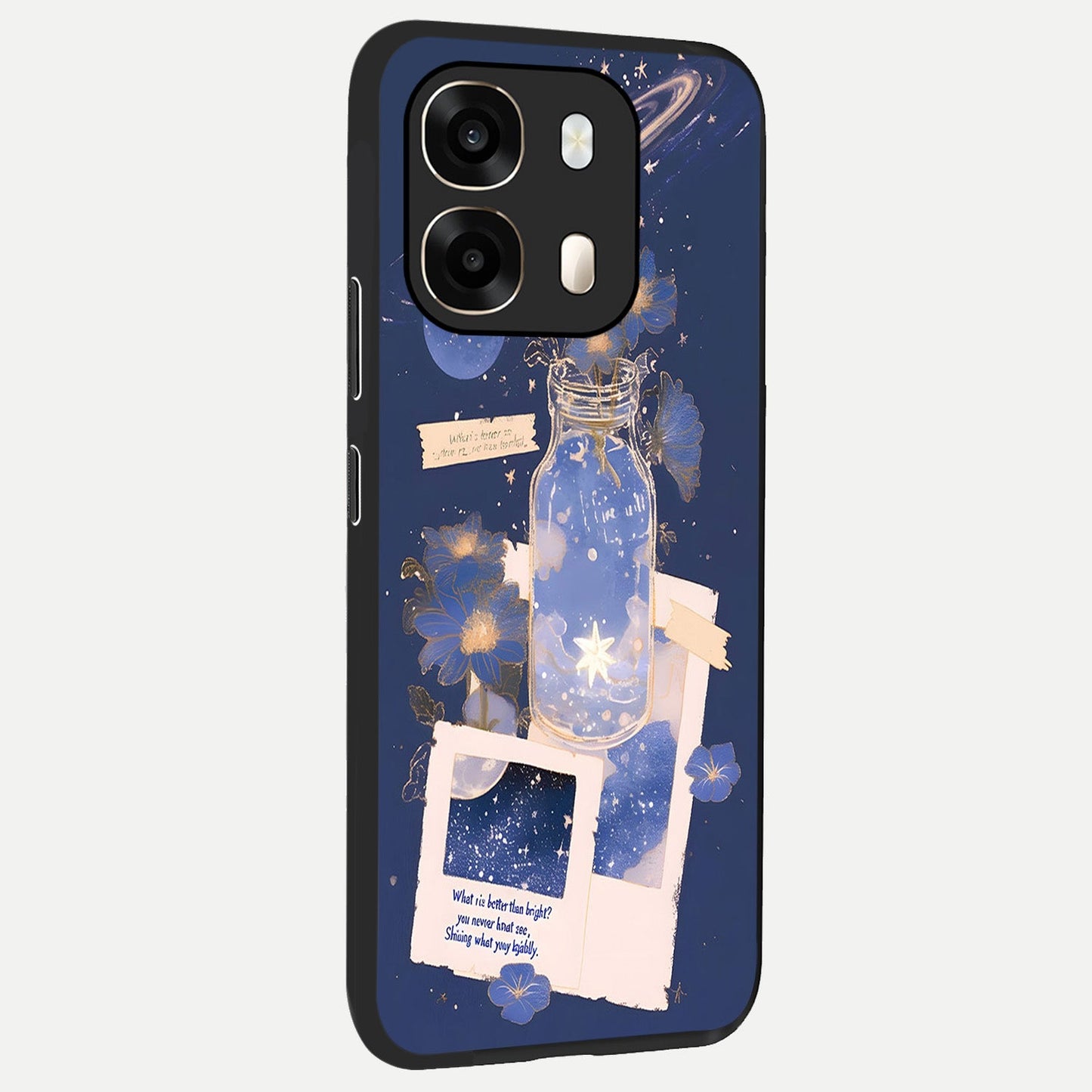 Starlit Cosmic Jar back cover For Oppo A6  slim fit glass case with vibrant aesthetic design