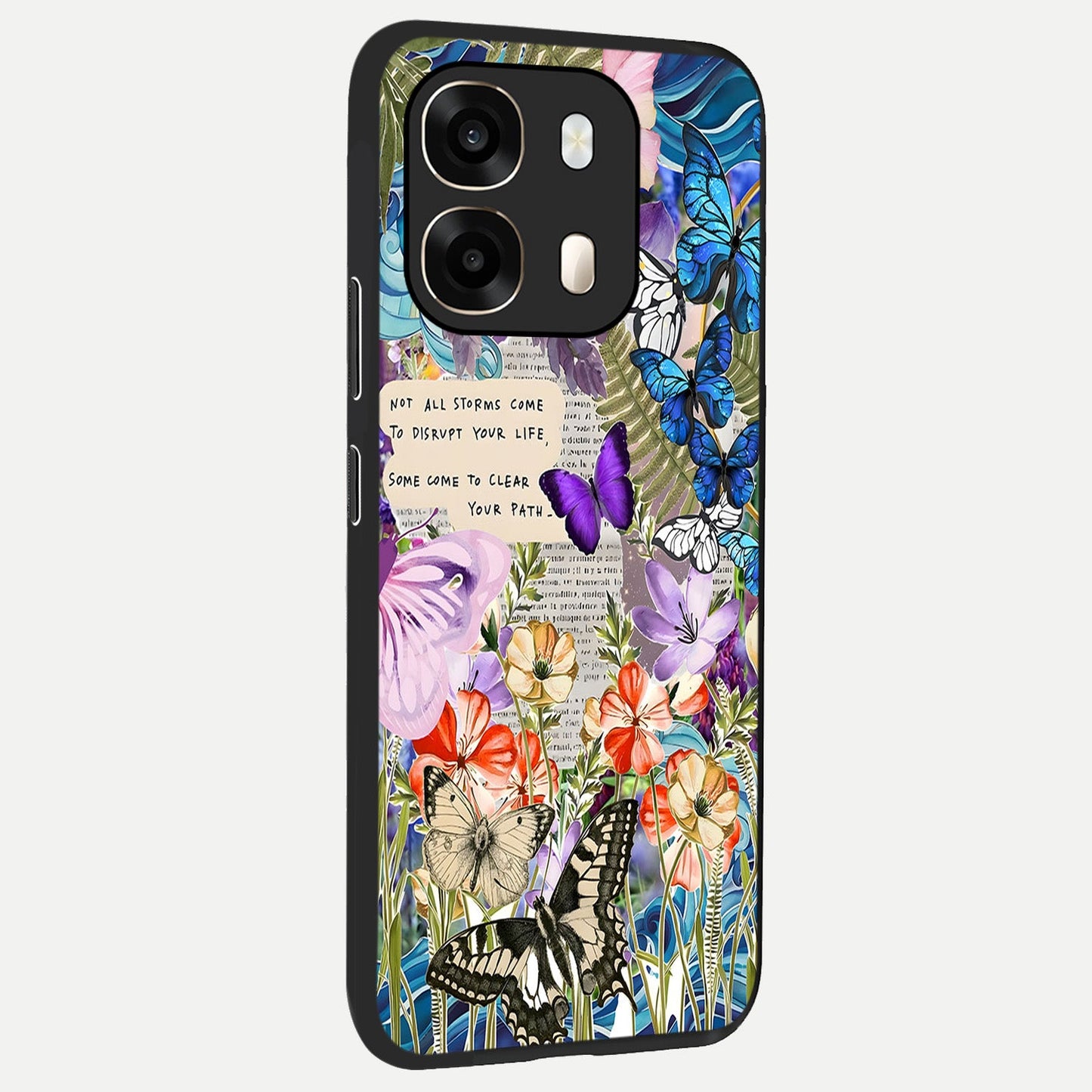  Storm Path Bloom back cover For Oppo A6  slim fit glass case with vibrant aesthetic design