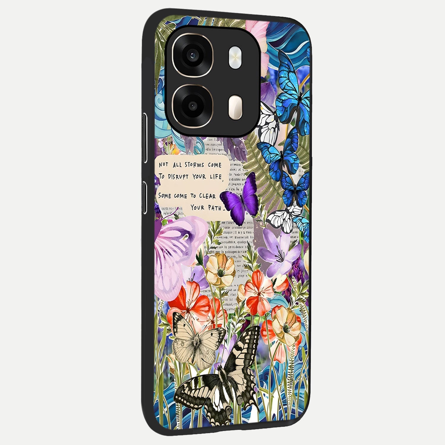  Storm Path Bloom back cover For Oppo A6  slim fit glass case with vibrant aesthetic design