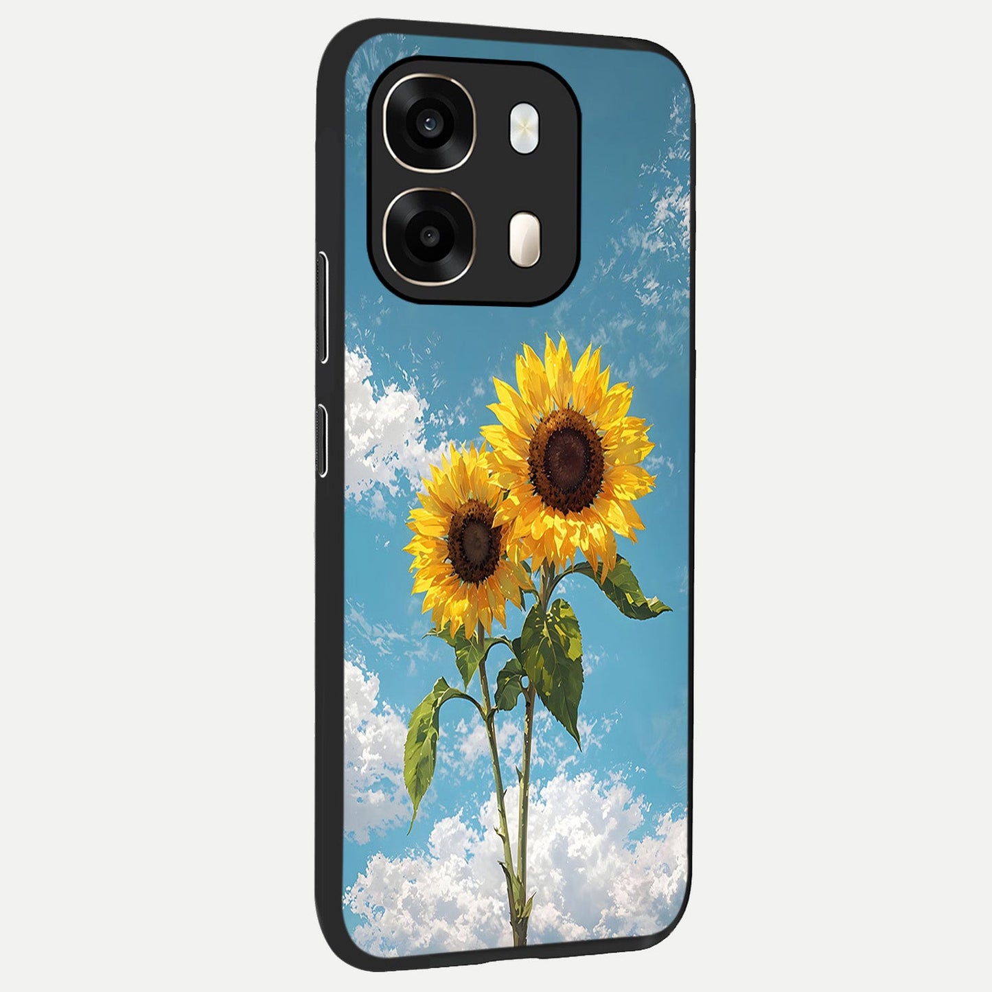  Sunlit Daisy Glow back cover For Oppo A6  slim fit glass case with vibrant aesthetic design