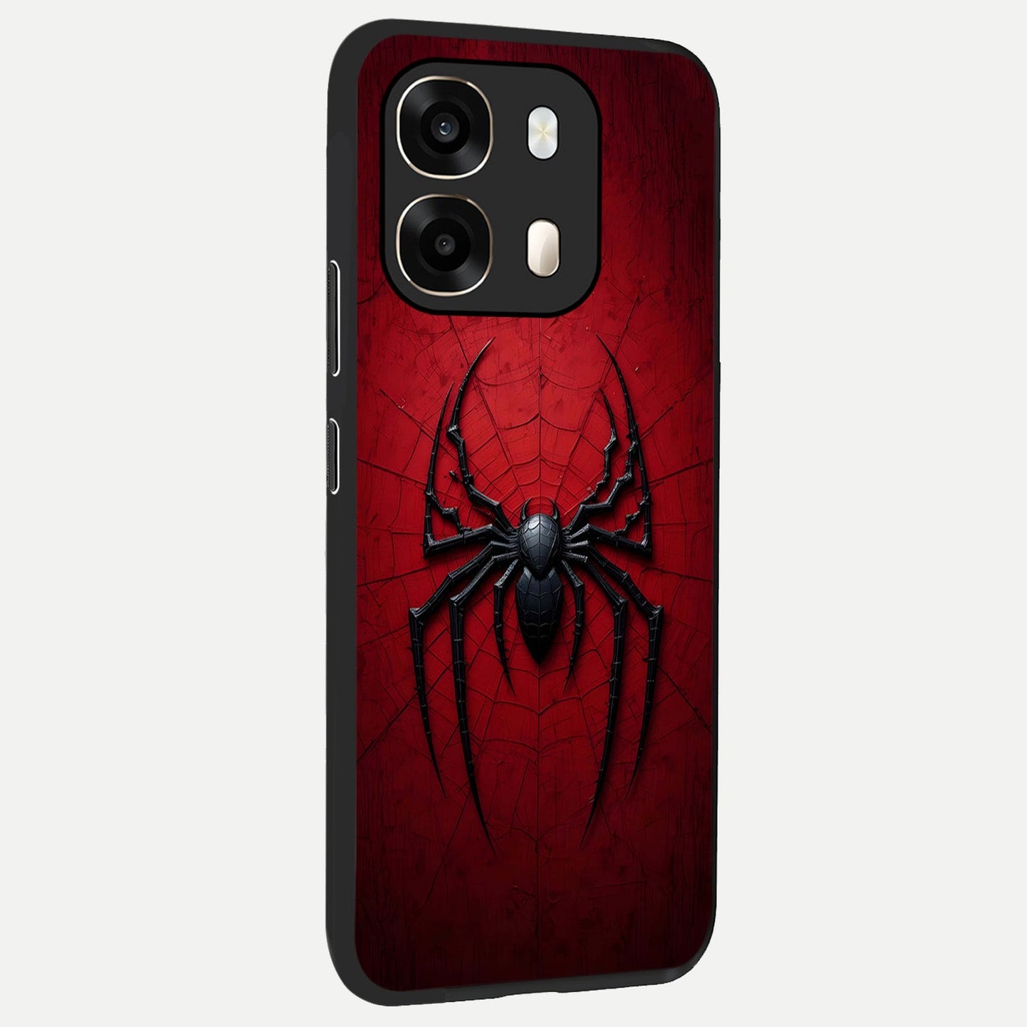  Superhero Web Emblem back cover For Oppo A6  slim fit glass case with vibrant aesthetic design