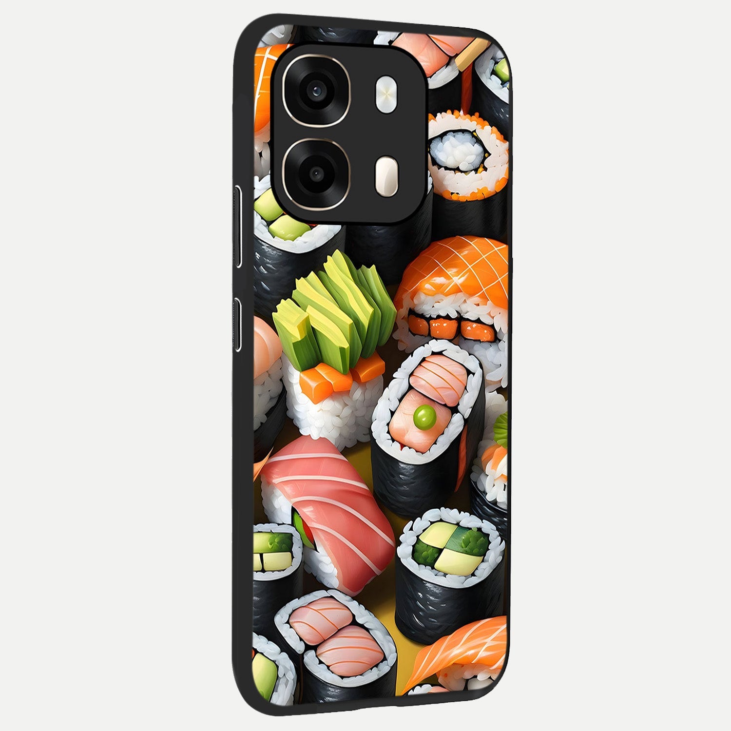  Sushi Food Pattern back cover For Oppo A6  slim fit glass case with vibrant aesthetic design