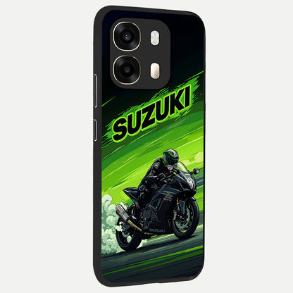  Suzuki Speed Beast back cover For Oppo A6  slim fit glass case with vibrant aesthetic design
