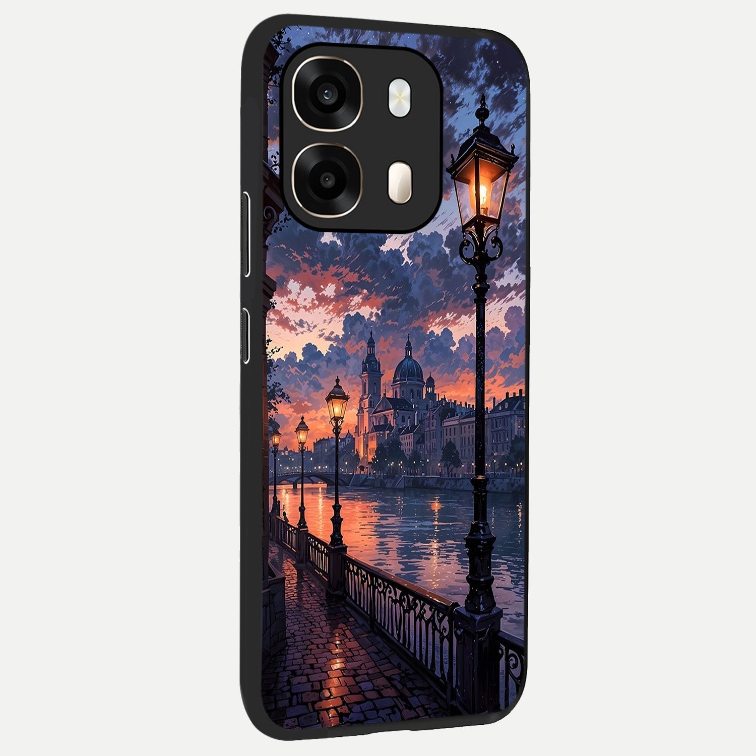  Twilight River Lights back cover For Oppo A6  slim fit glass case with vibrant aesthetic design