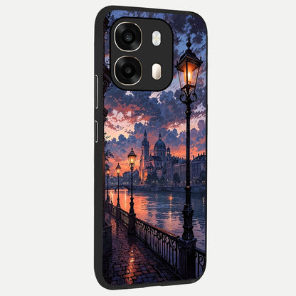  Twilight River Lights back cover For Oppo A6  slim fit glass case with vibrant aesthetic design