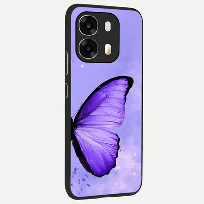  Violet Dream Wing back cover For Oppo A6  slim fit glass case with vibrant aesthetic design