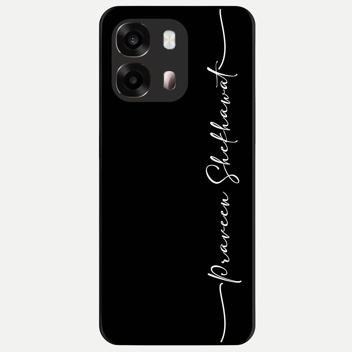  Black Tune Custom Name Glass Case For Oppo A6 Pro 5G back cover – full design glossy printed glass finish
