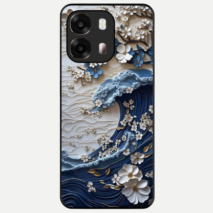  Blossom Wave Art Glass Case For Oppo A6 Pro 5G back cover – full design glossy printed glass finish