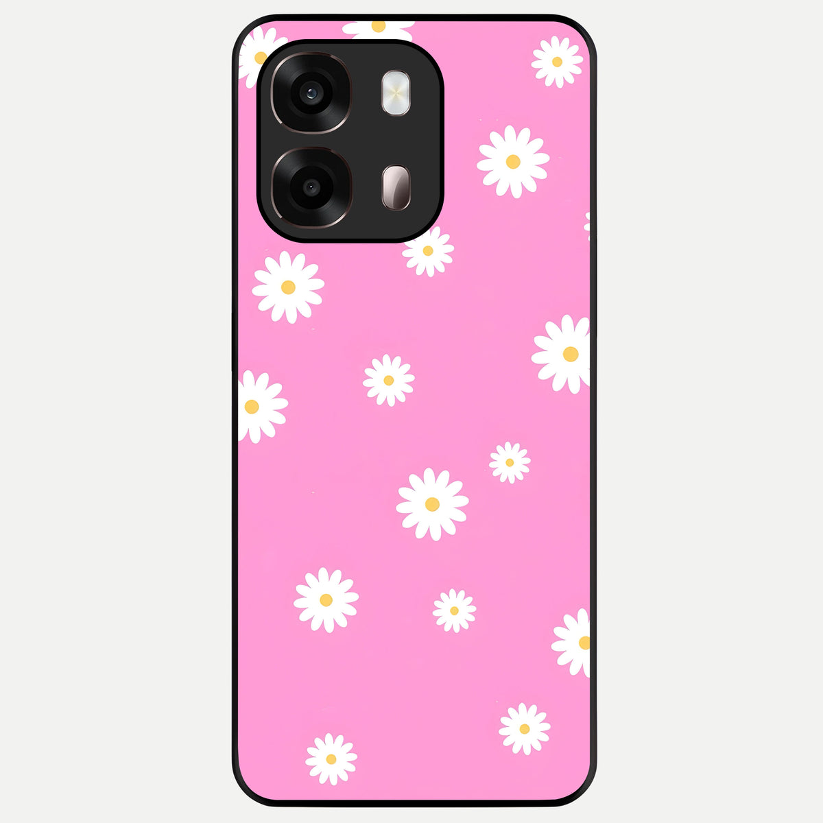  Bubblegum Daisy Pop Glass Case For Oppo A6 Pro 5G back cover – full design glossy printed glass finish