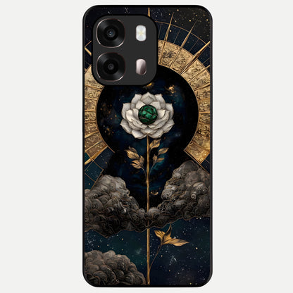  Celestial Lotus Morang Glass Case For Oppo A6 Pro 5G back cover – full design glossy printed glass finish