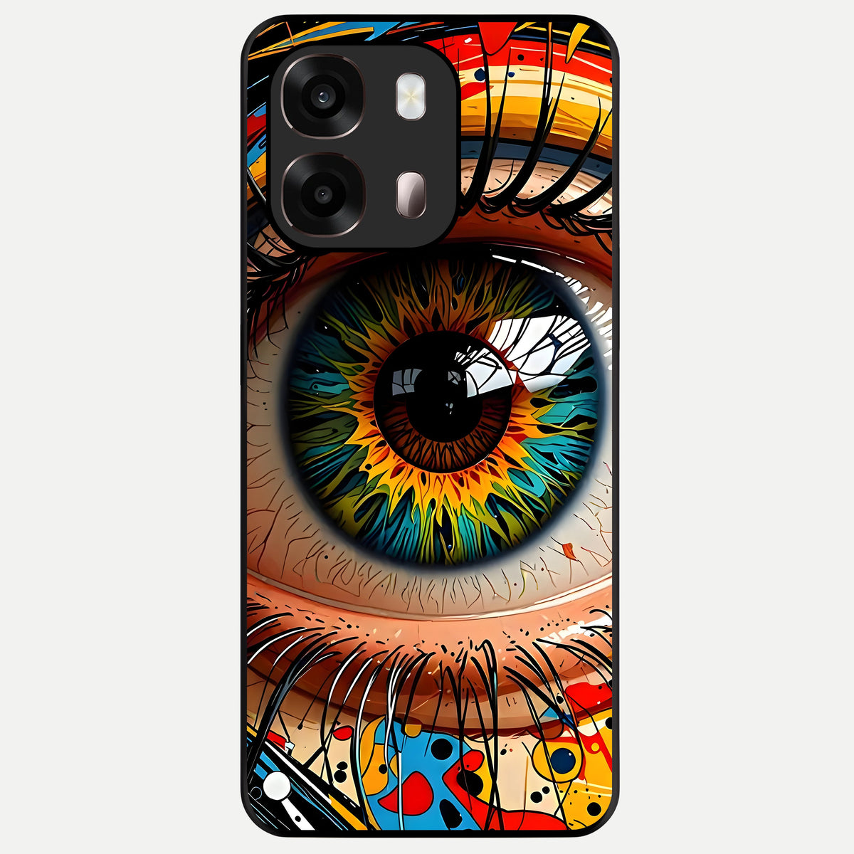  Colorful Eye Glass Case For Oppo A6 Pro 5G back cover – full design glossy printed glass finish