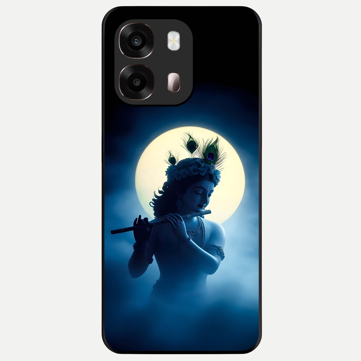  Divine Moon Flute Glass Case For Oppo A6 Pro 5G back cover – full design glossy printed glass finish