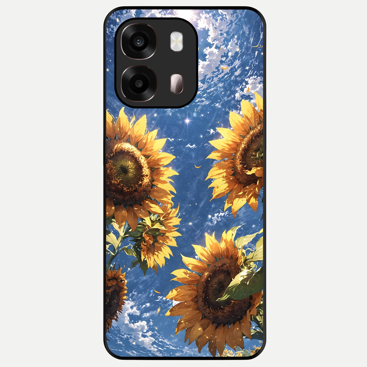  Heavenly Sunflower Rise Glass Case For Oppo A6 Pro 5G back cover – full design glossy printed glass finish