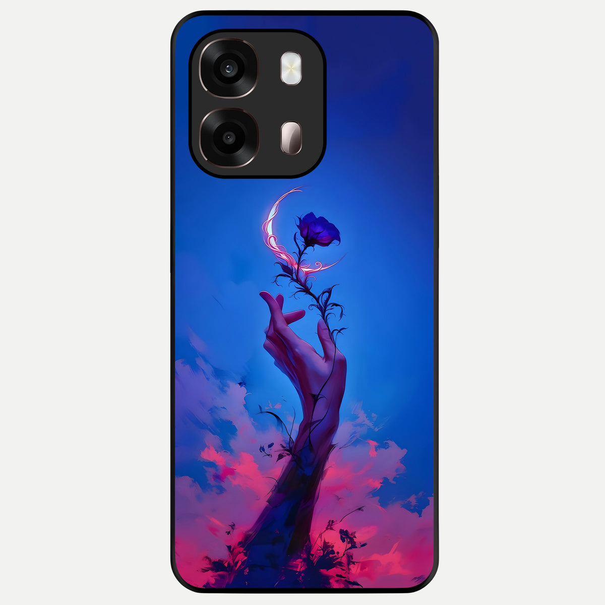  Mystic Hand Glass Case For Oppo A6 Pro 5G back cover – full design glossy printed glass finish