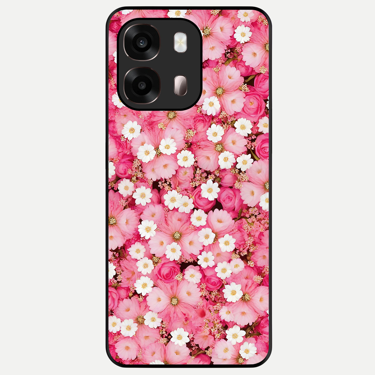  Pink Daisy Bliss Glass Case For Oppo A6 Pro 5G back cover – full design glossy printed glass finish