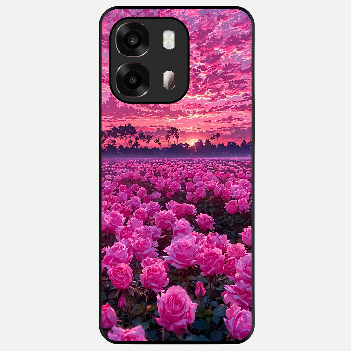  Rose Sunset Valley Glass Case For Oppo A6 Pro 5G back cover – full design glossy printed glass finish
