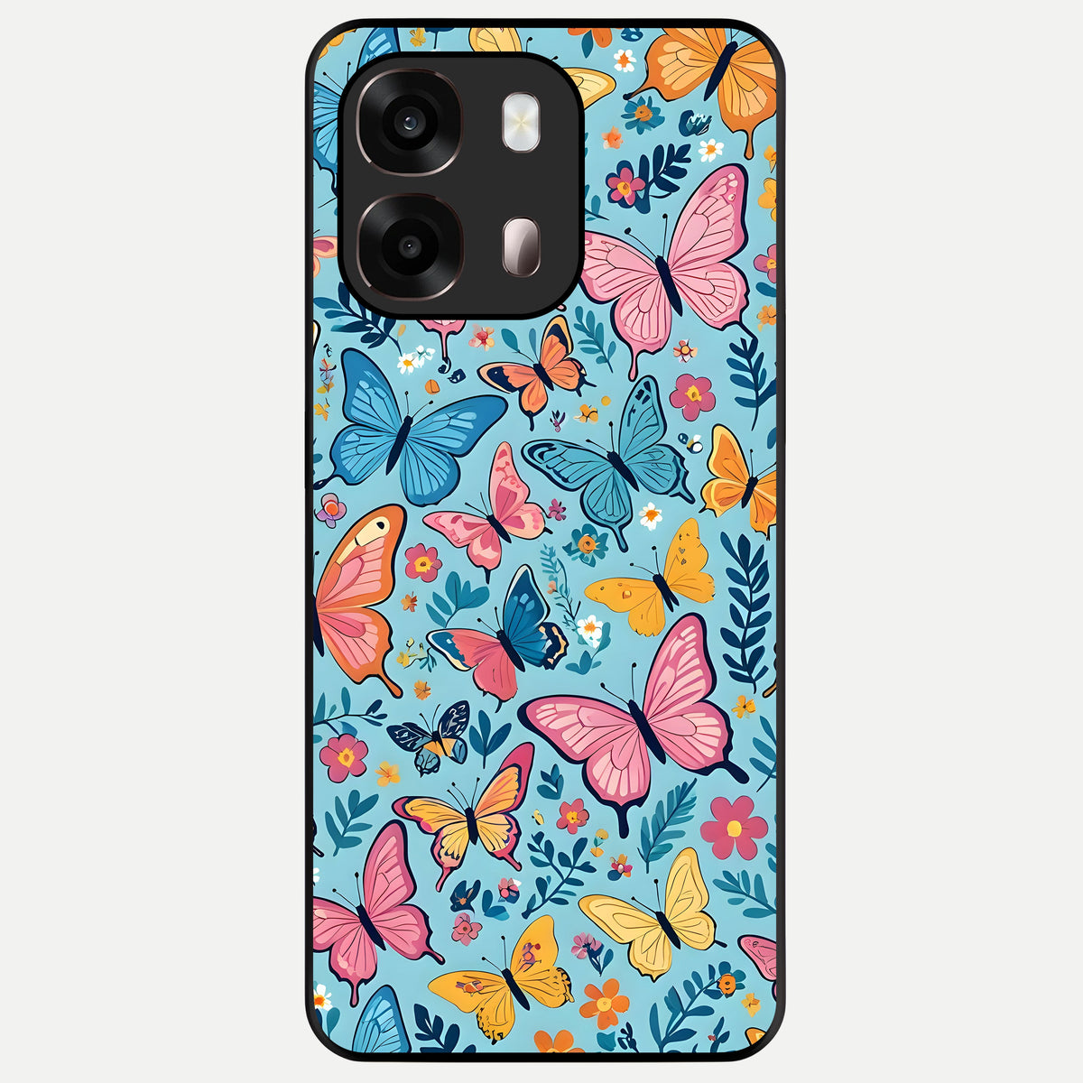  Spring Wing Garden Glass Case For Oppo A6 Pro 5G back cover – full design glossy printed glass finish