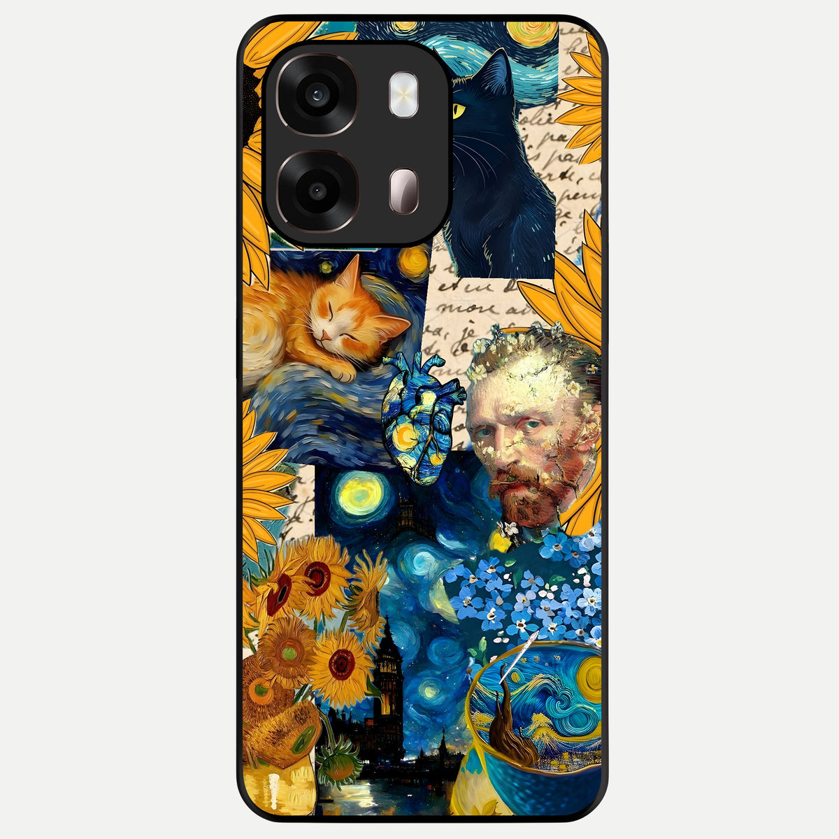  Sunflower Chic Mood Custom Name Glass Case For Oppo A6 Pro 5G back cover – full design glossy printed glass finish