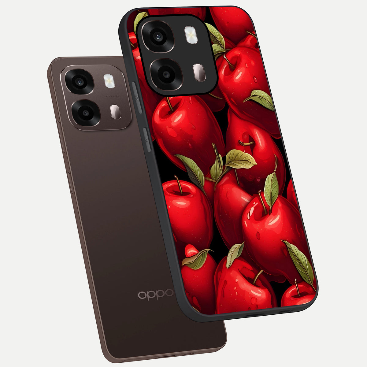  Apple Pattern phone case For Oppo A6 Pro 5G showing premium glass back cover with detailed artwork