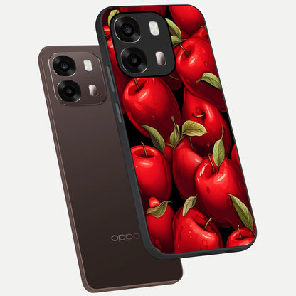  Apple Pattern phone case For Oppo A6 Pro 5G showing premium glass back cover with detailed artwork