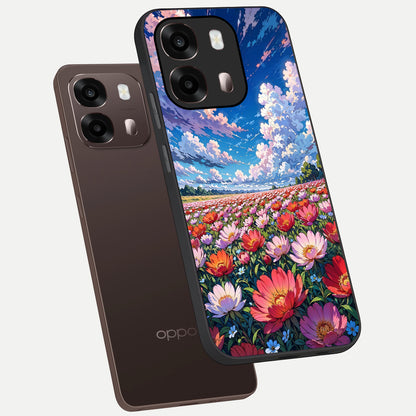  Blossom Sky Field phone case For Oppo A6 Pro 5G showing premium glass back cover with detailed artwork