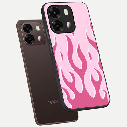  Blush Flame Energy phone case For Oppo A6 Pro 5G showing premium glass back cover with detailed artwork