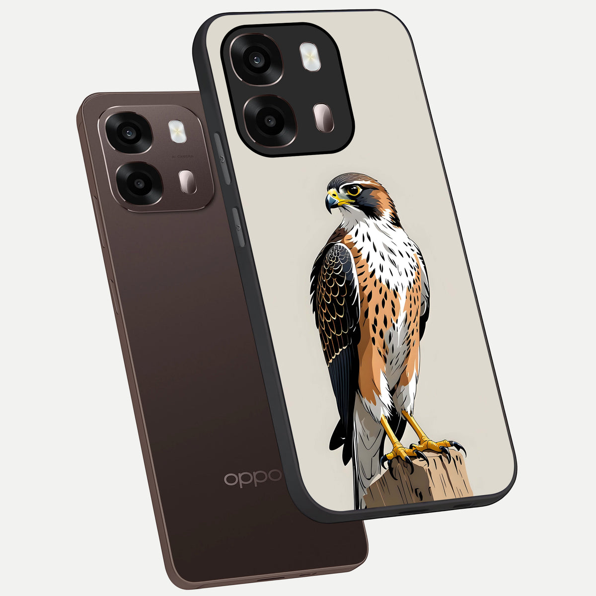  Clever Eagle phone case For Oppo A6 Pro 5G showing premium glass back cover with detailed artwork