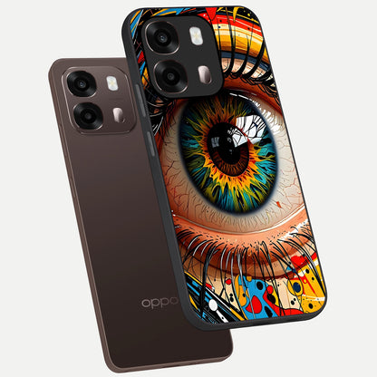  Colorful Eye phone case For Oppo A6 Pro 5G showing premium glass back cover with detailed artwork