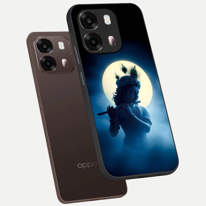  Divine Moon Flute phone case For Oppo A6 Pro 5G showing premium glass back cover with detailed artwork