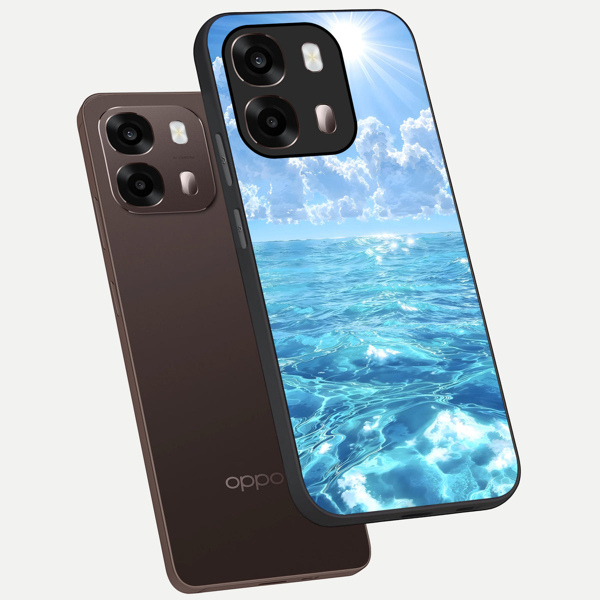  Endless Ocean Horizon phone case For Oppo A6 Pro 5G showing premium glass back cover with detailed artwork