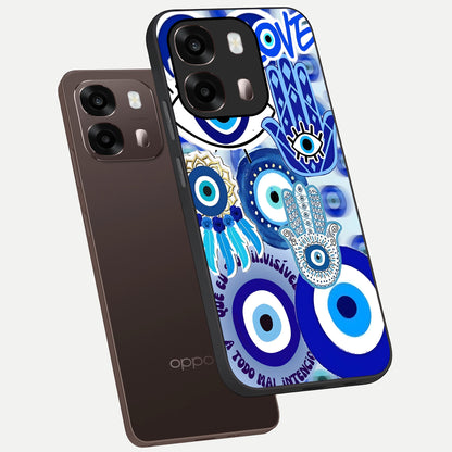  Evil Eyes Dream phone case For Oppo A6 Pro 5G showing premium glass back cover with detailed artwork