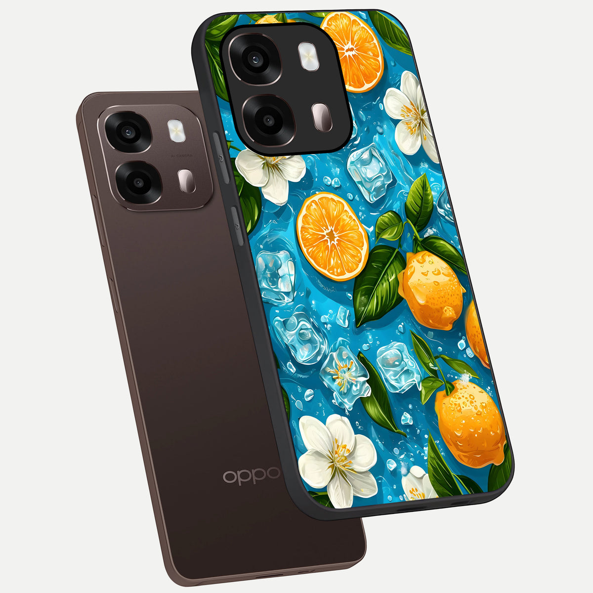  Ice Cube With Orange phone case For Oppo A6 Pro 5G showing premium glass back cover with detailed artwork