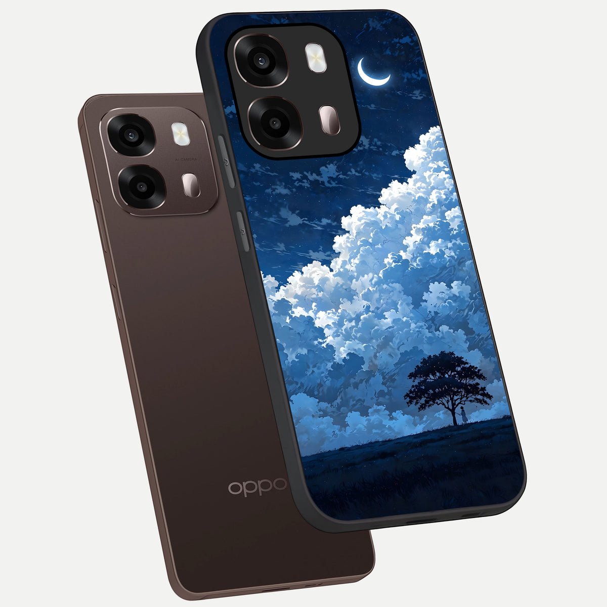  Midnight Sky Serenity phone case For Oppo A6 Pro 5G showing premium glass back cover with detailed artwork