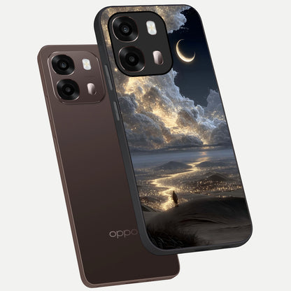 Moonlight Spark Path phone case For Oppo A6 Pro 5G showing premium glass back cover with detailed artwork