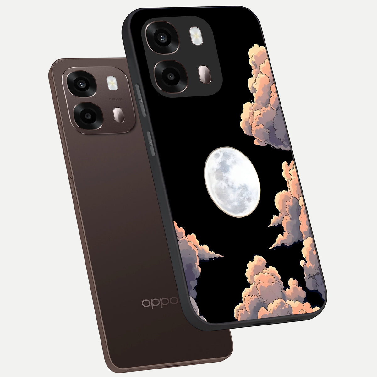  Shade Cloud Moon phone case For Oppo A6 Pro 5G showing premium glass back cover with detailed artwork