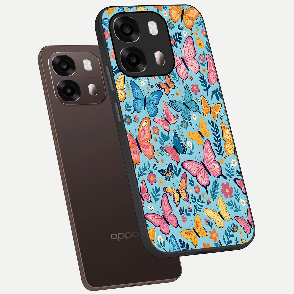  Spring Wing Garden phone case For Oppo A6 Pro 5G showing premium glass back cover with detailed artwork