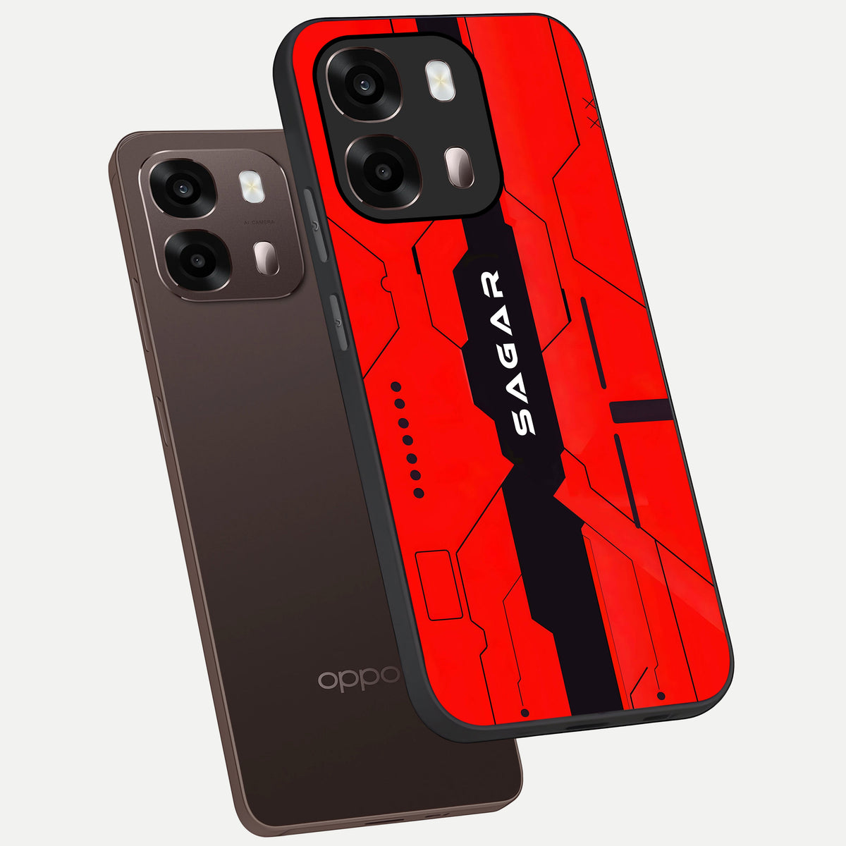  Voltage Rise CYBERPUNK Custom Name phone case For Oppo A6 Pro 5G showing premium custom name glass back cover