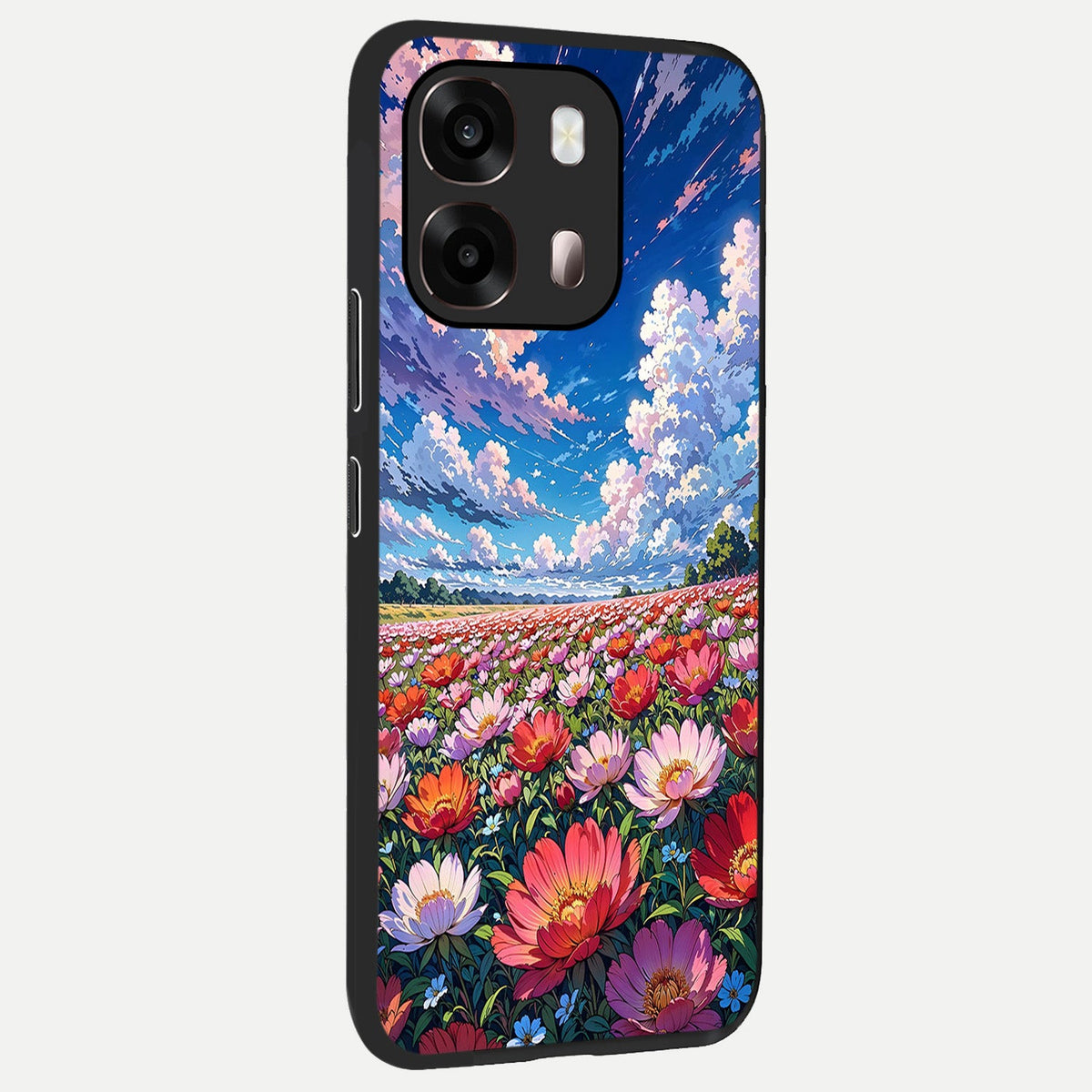  Blossom Sky Field back cover For Oppo A6 Pro 5G slim fit glass case with vibrant aesthetic design