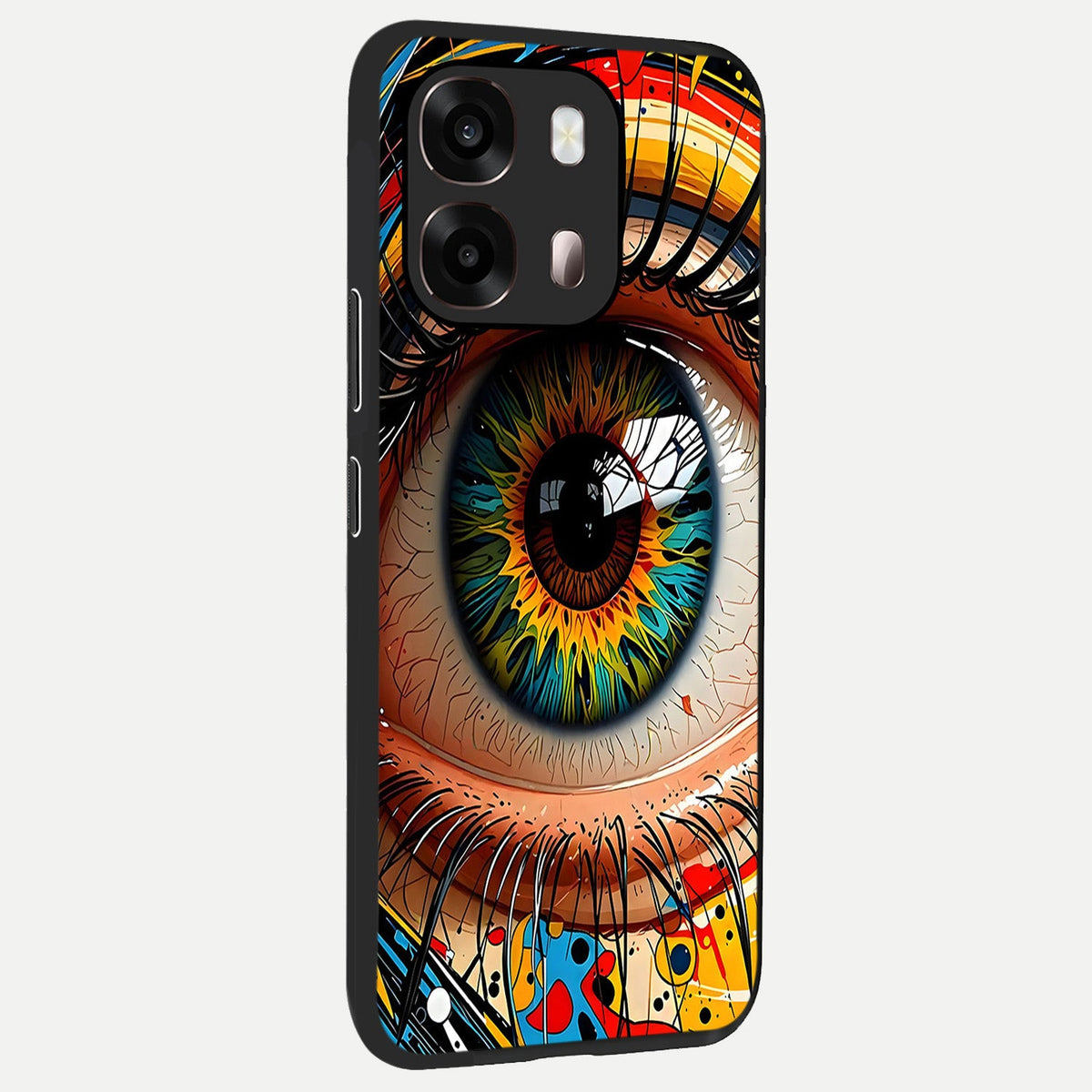  Colorful Eye back cover For Oppo A6 Pro 5G slim fit glass case with vibrant aesthetic design
