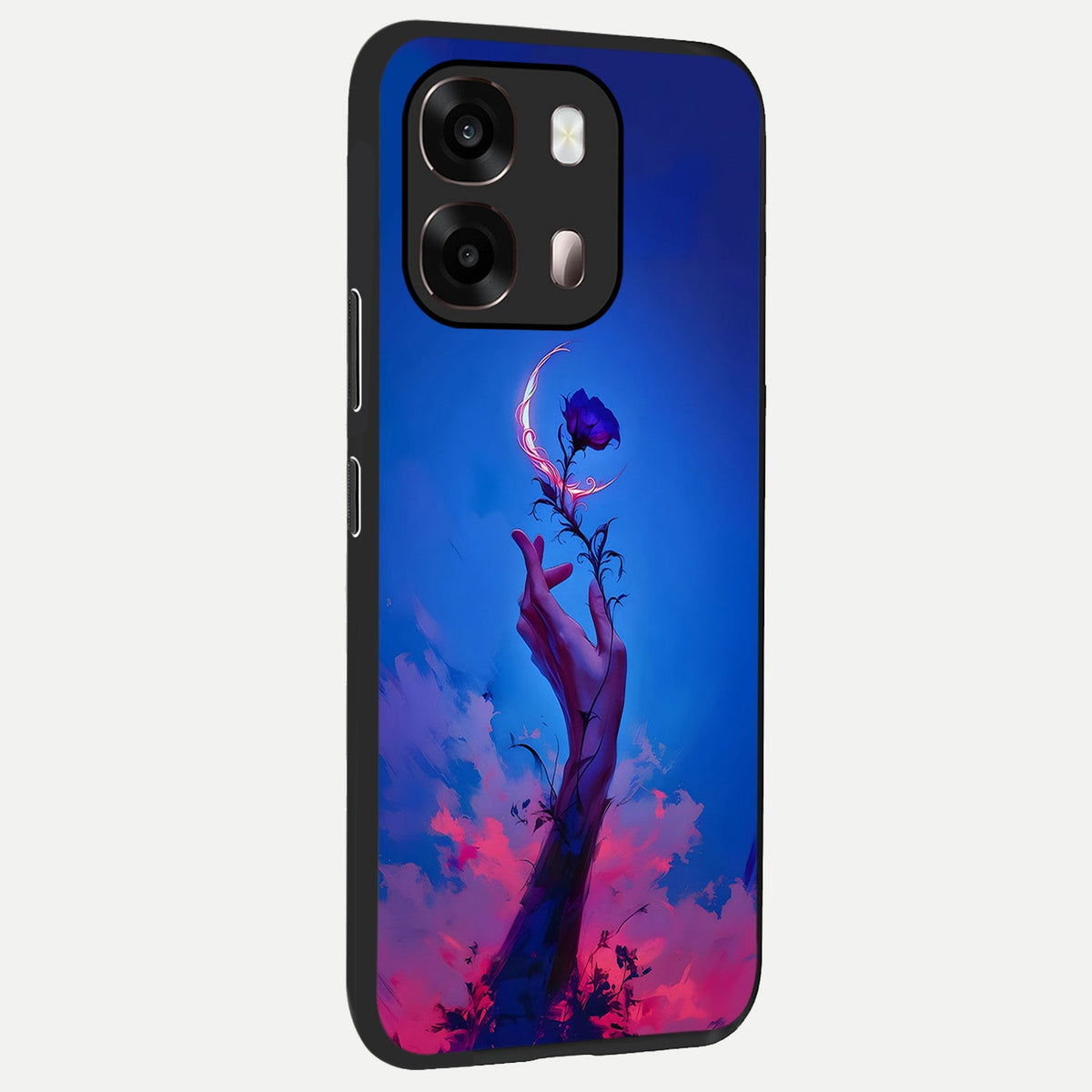  Mystic Hand back cover For Oppo A6 Pro 5G slim fit glass case with vibrant aesthetic design