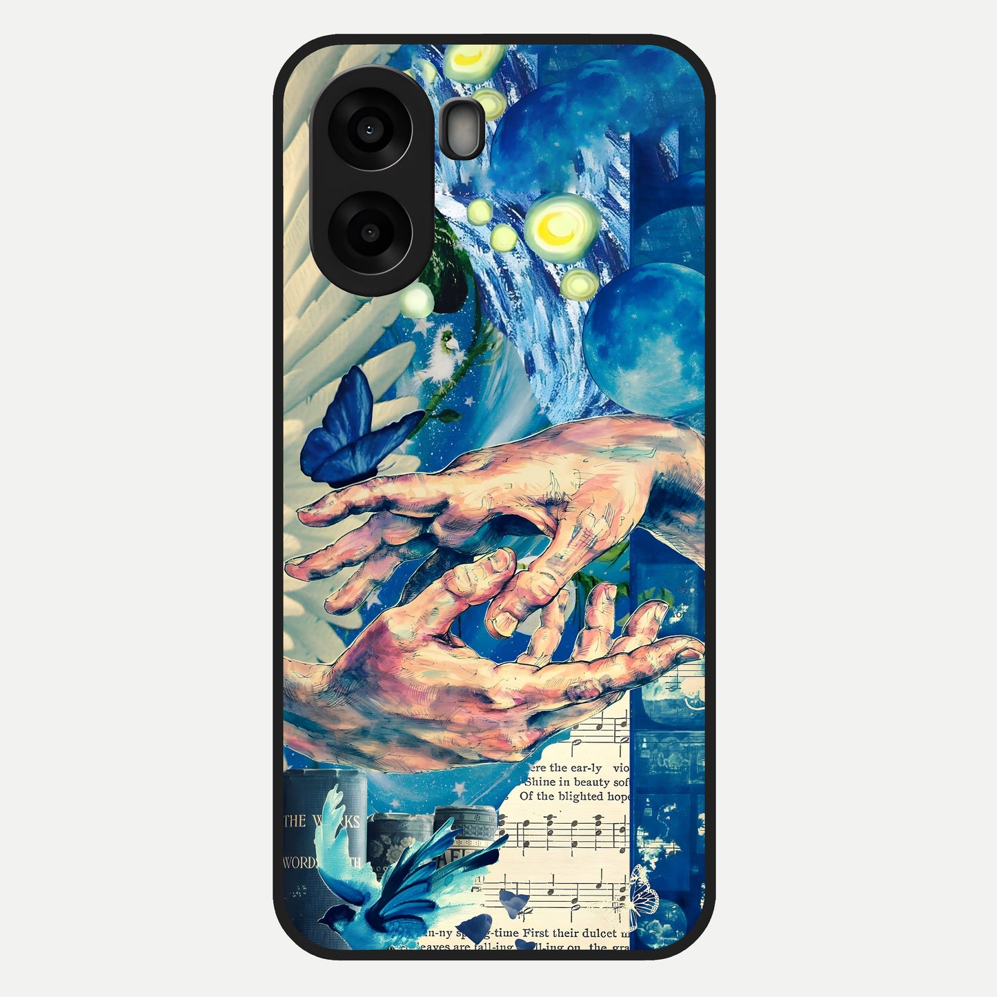  Aesthetic Divider Glass Case For Oppo A6s back cover – full design glossy printed glass finish