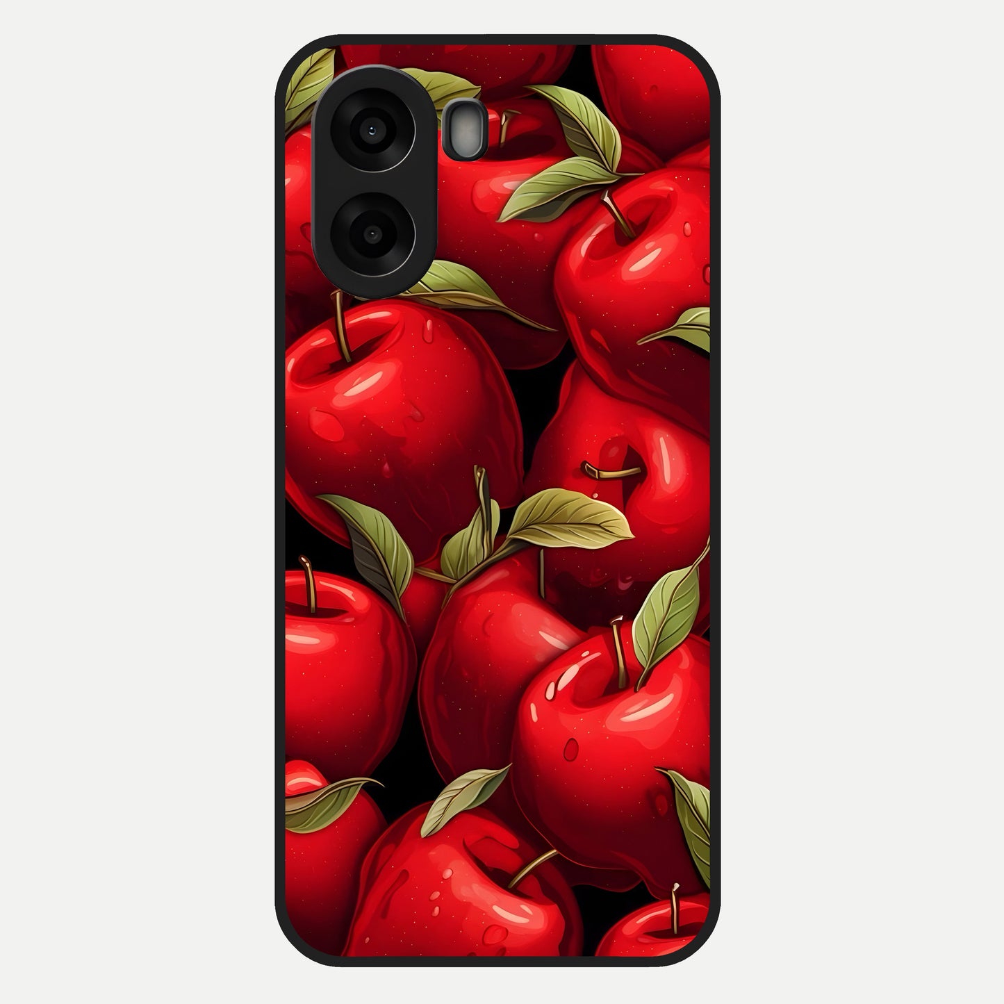  Apple Pattern Glass Case For Oppo A6s back cover – full design glossy printed glass finish